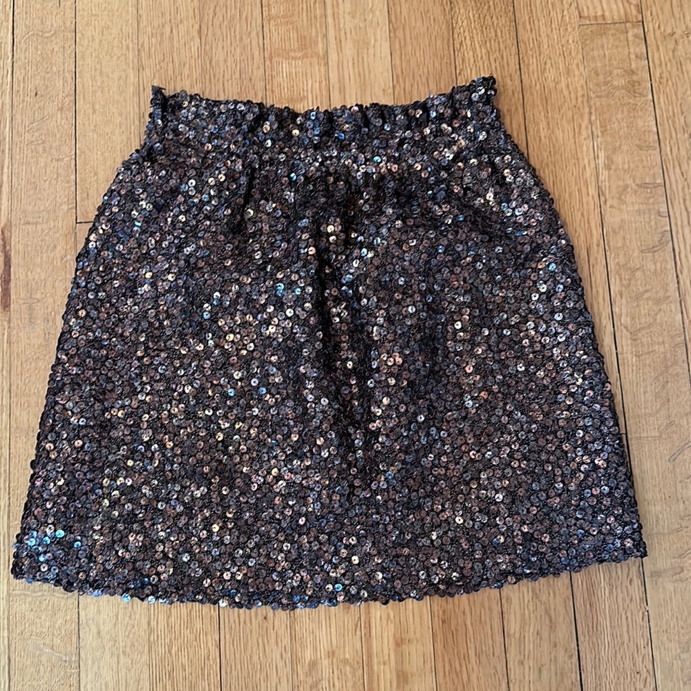 J.Crew collection copper sequin mini skirt